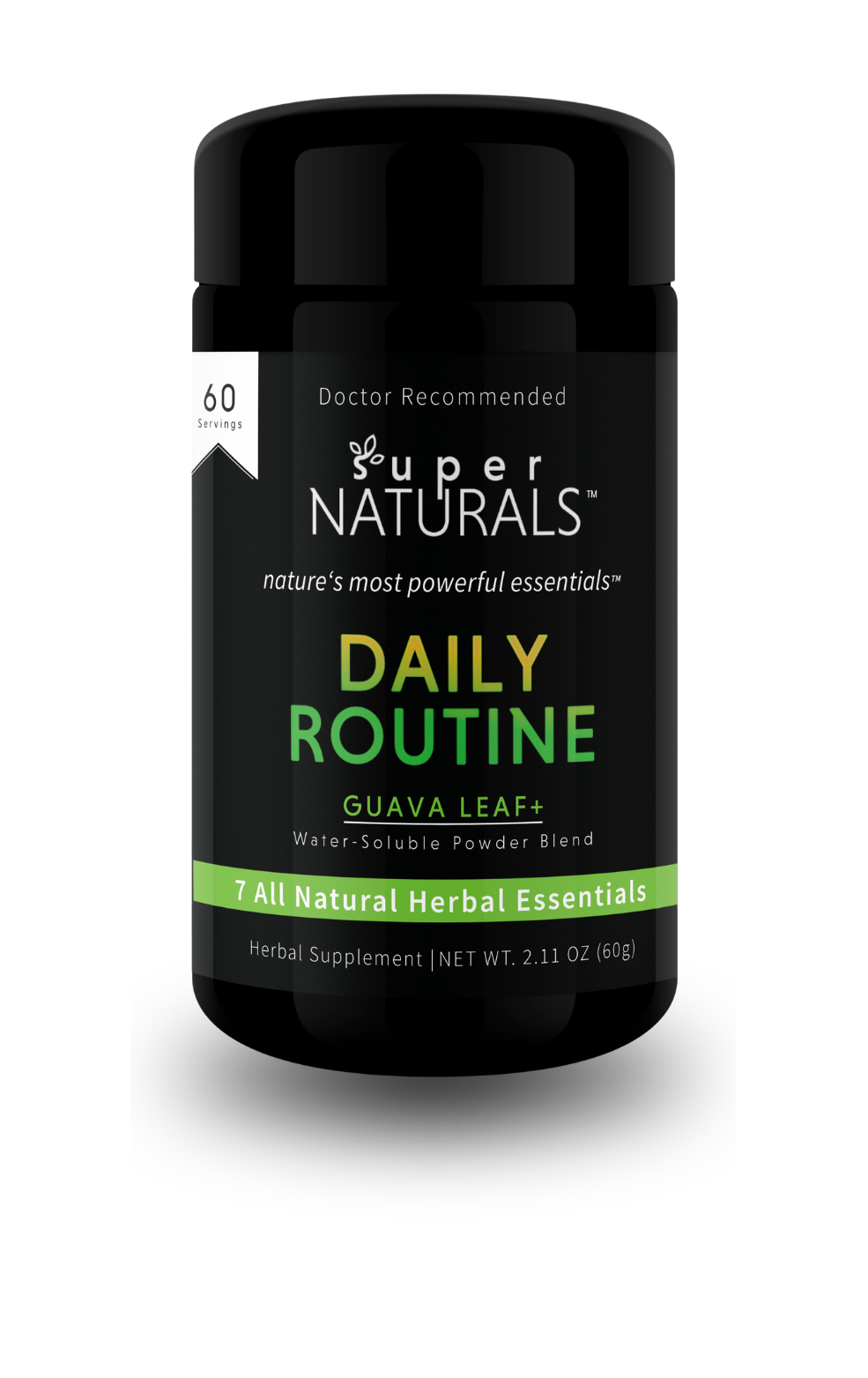 Daily Routine Guava Leaf+ plant-based supplement bottle with organic herbal ingredients for metabolic and digestive support